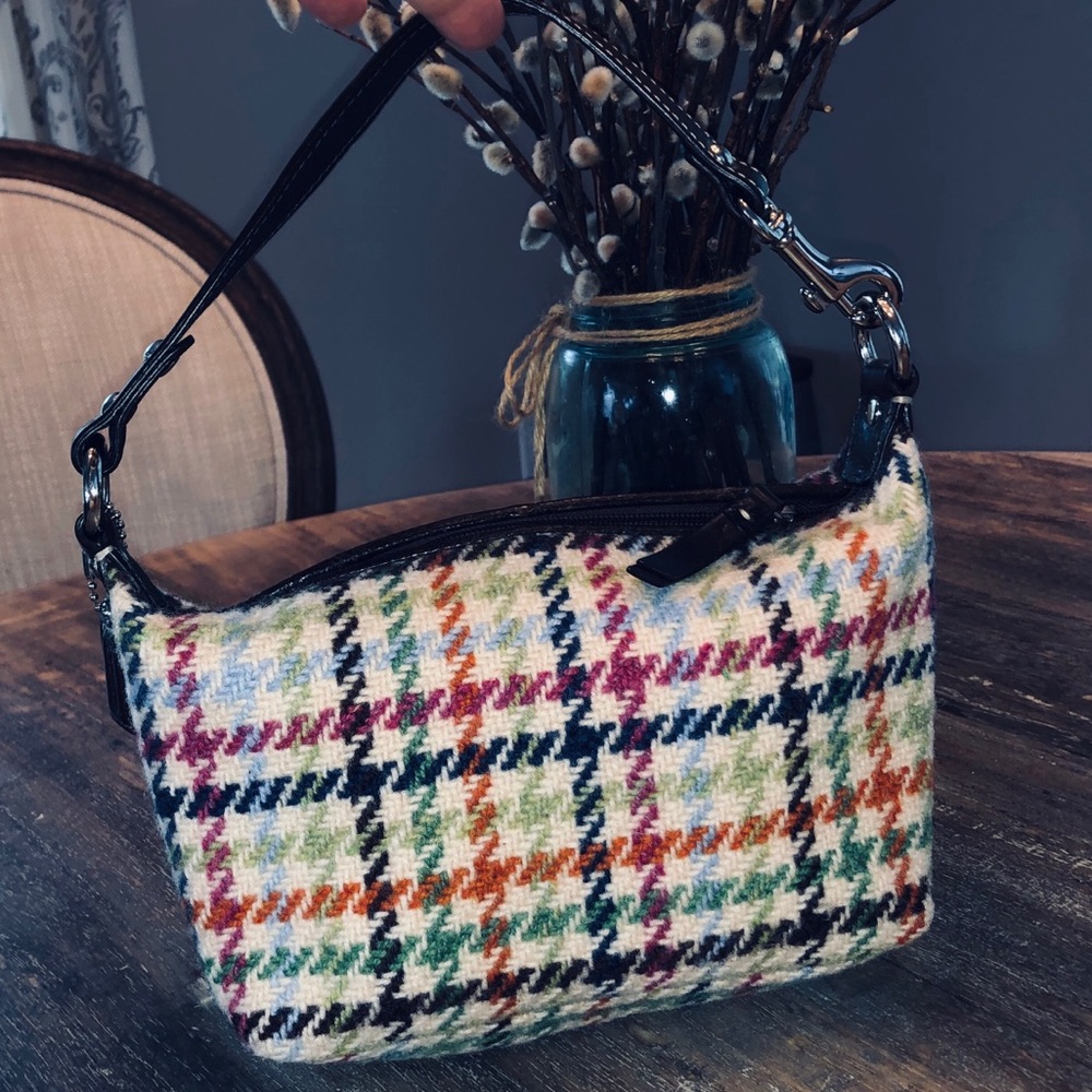 Genuine Coach Wool Plaid Mini Hobo